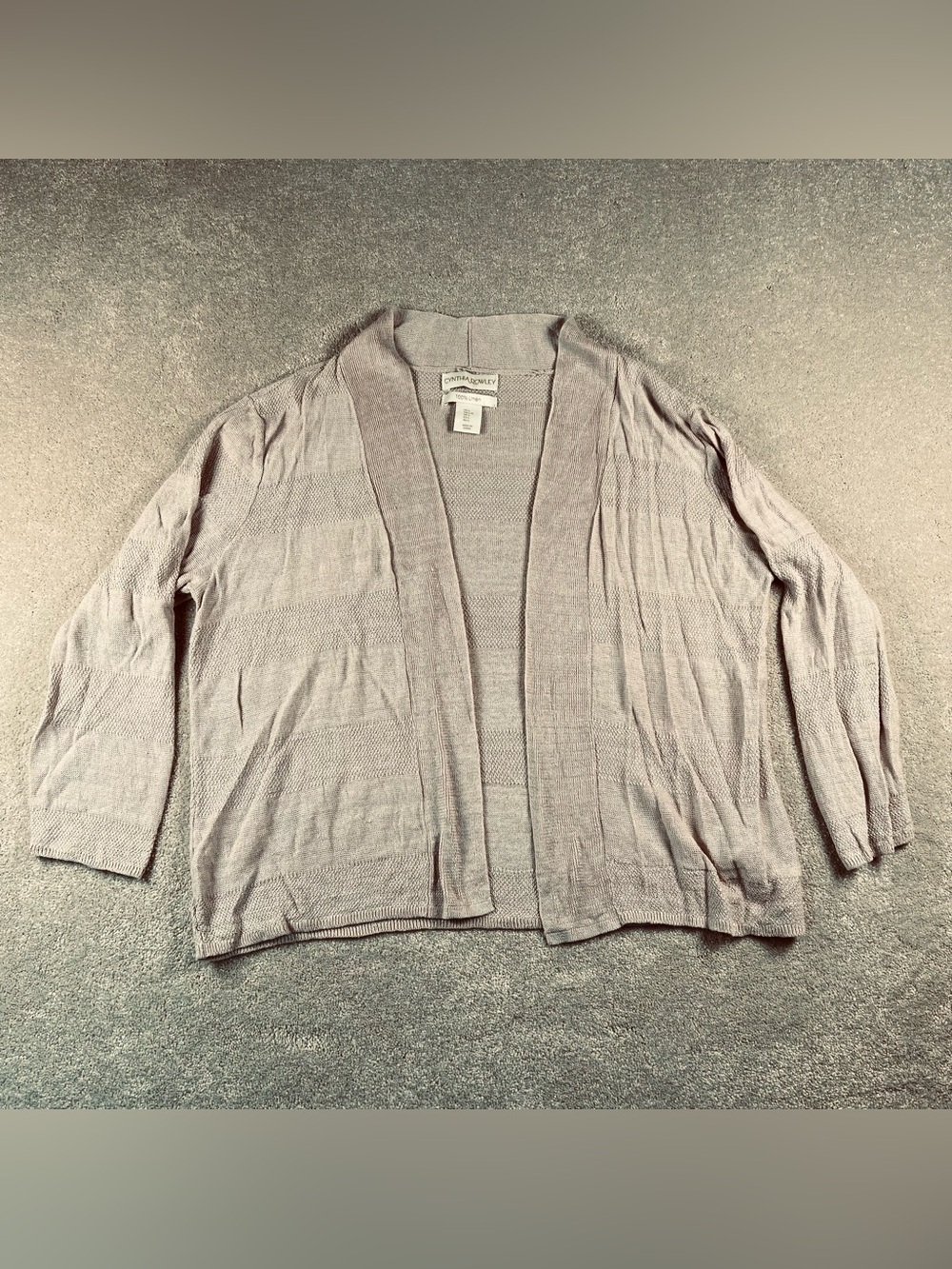 Cynthia Rowley Cardigan Sweater 100% Linen Lightweight Beige Women's Large